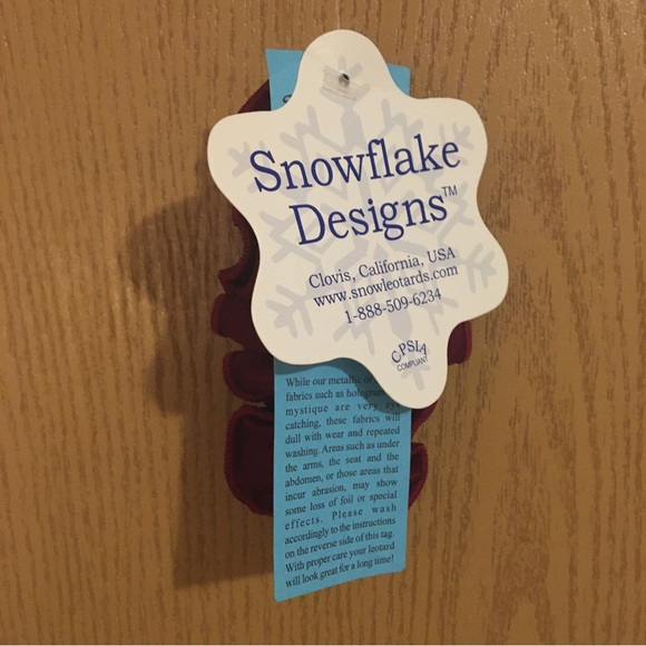 Competition Leotard, “Snowflake Designs” AS, NWT - Picture 5 of 6